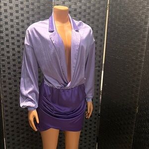 SHEIN Purple Long Sleeve Dress